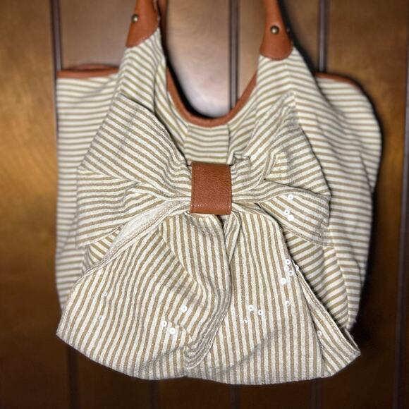 Olsenboye Striped and Sequins Tote Bag - Picture 1 of 8